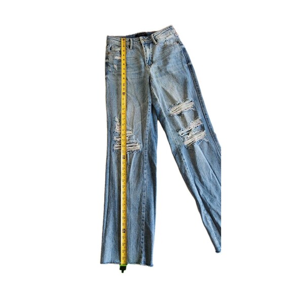 Judy Blue Women’s Jeans Size 0 / 24 Distressed Straight Leg 00s Vintage Wash - Picture 15 of 16